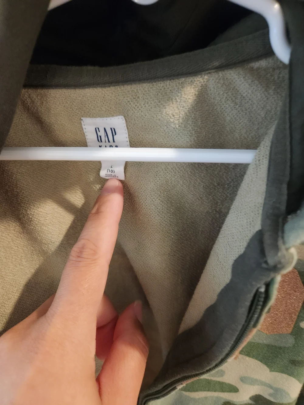 GAP & Old NAVY Kids Camo Zip Hoodie - Green